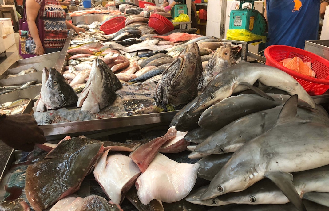 Tekka Centre food stalls with diverse Singapore street food options.