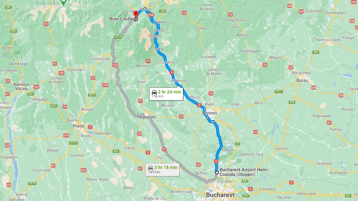bucharest airport to bran castle