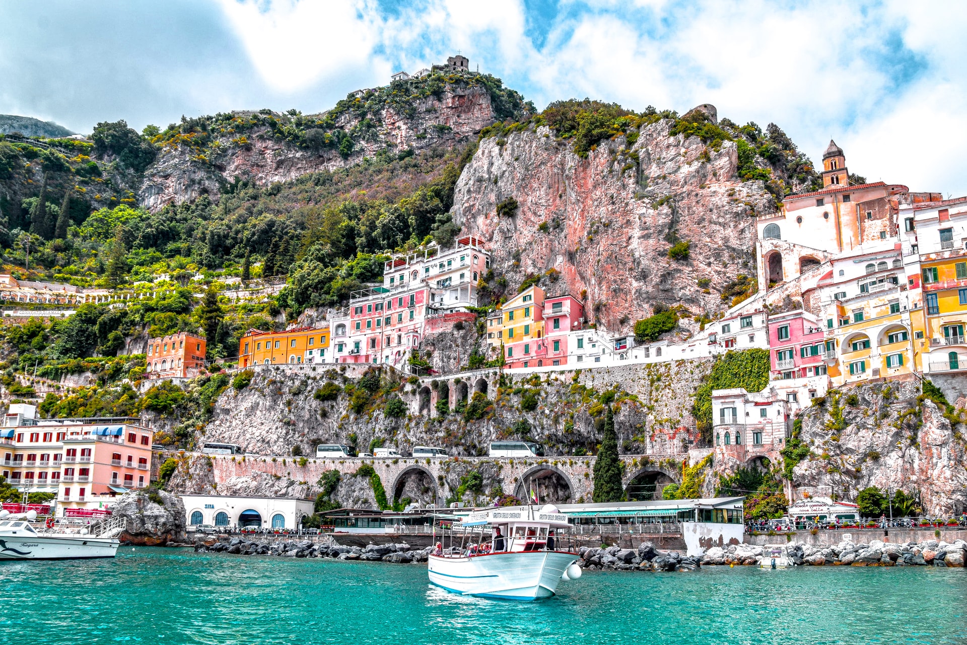 Pizza Place Terrace Overlooking To Sorrento Coast Italy Stock