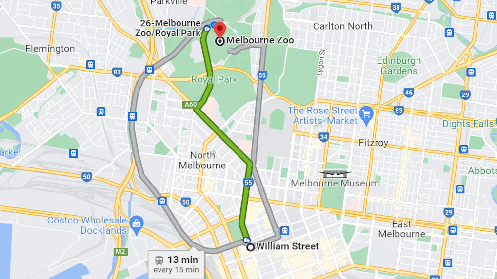 melbourne zoo directions | how to get to Melbourne Zoo by tram