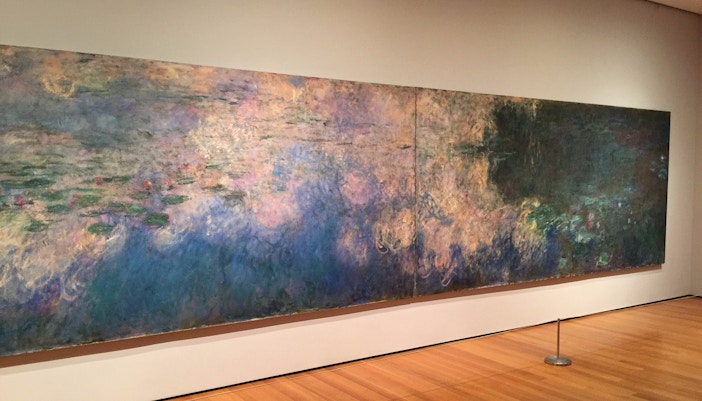 Monet's Water Lilies painting displayed at the Museum of Modern Art, New York.