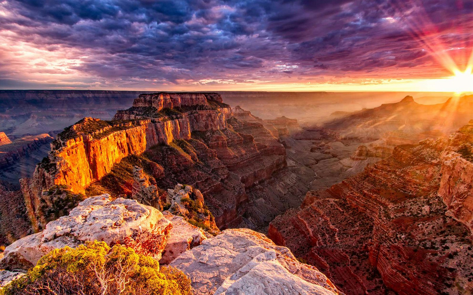 Grand Canyon West Rim at sunset, view from luxury limo van tour.