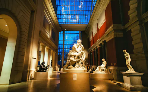 Sculpture gallery inside the Metropolitan Museum of Art, New York City.