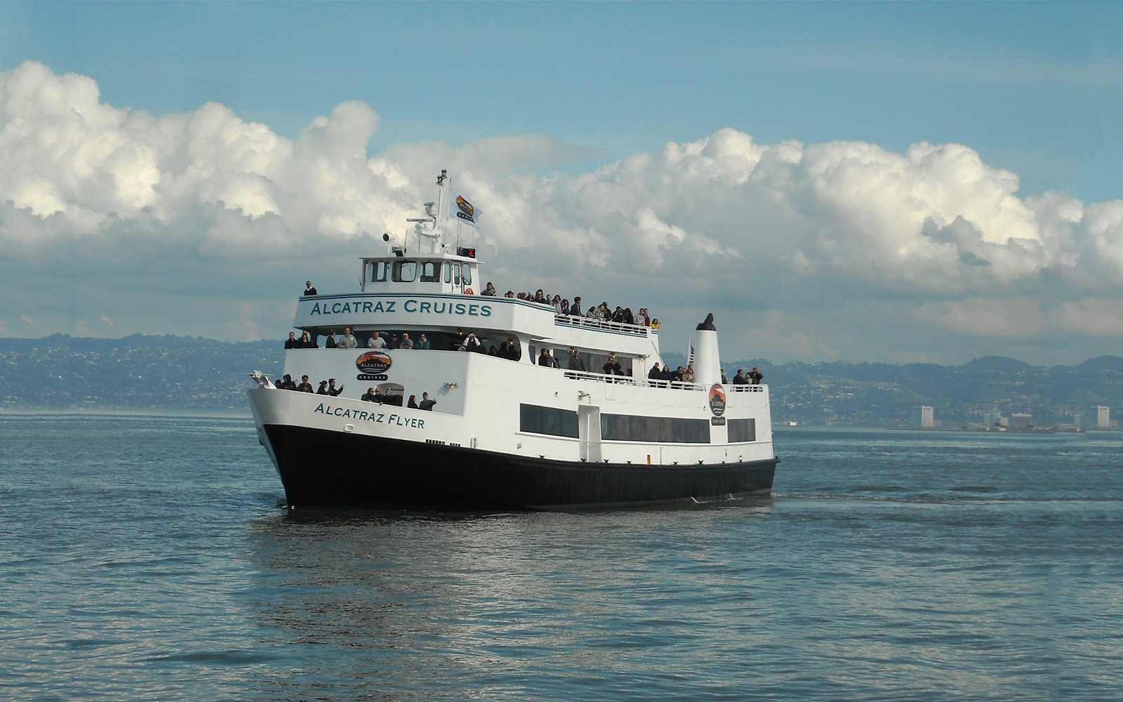 Alcatraz Flyer ferry on San Francisco Bay during Escape from the Rock Cruise.