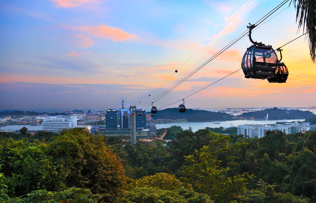 Ingressos para o teleférico de Singapura