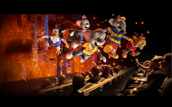 Visitors enjoying 4D animated characters at Sentosa Adventureland.