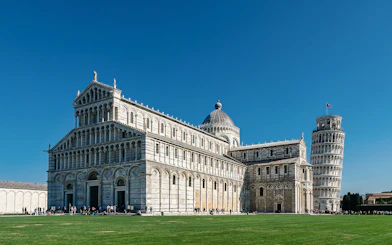 Pisa Cathedral and Leaning Tower in Pisa Monumental Complex, Italy.