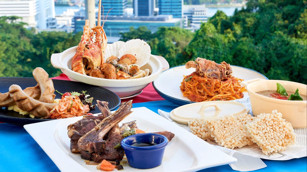 Jantar no teleférico de Singapura