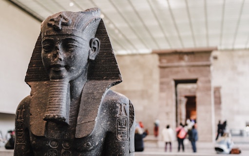 Ancient Egyptian statue in the Metropolitan Museum of Art, New York City.