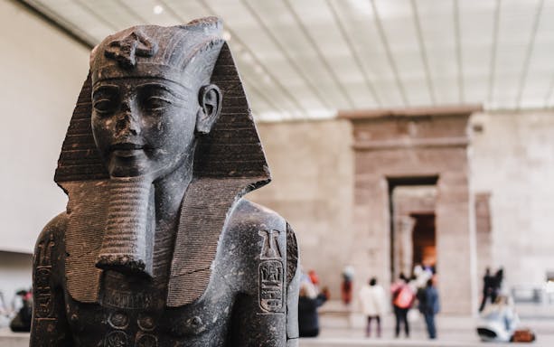 Ancient Egyptian statue in the Metropolitan Museum of Art, New York City.