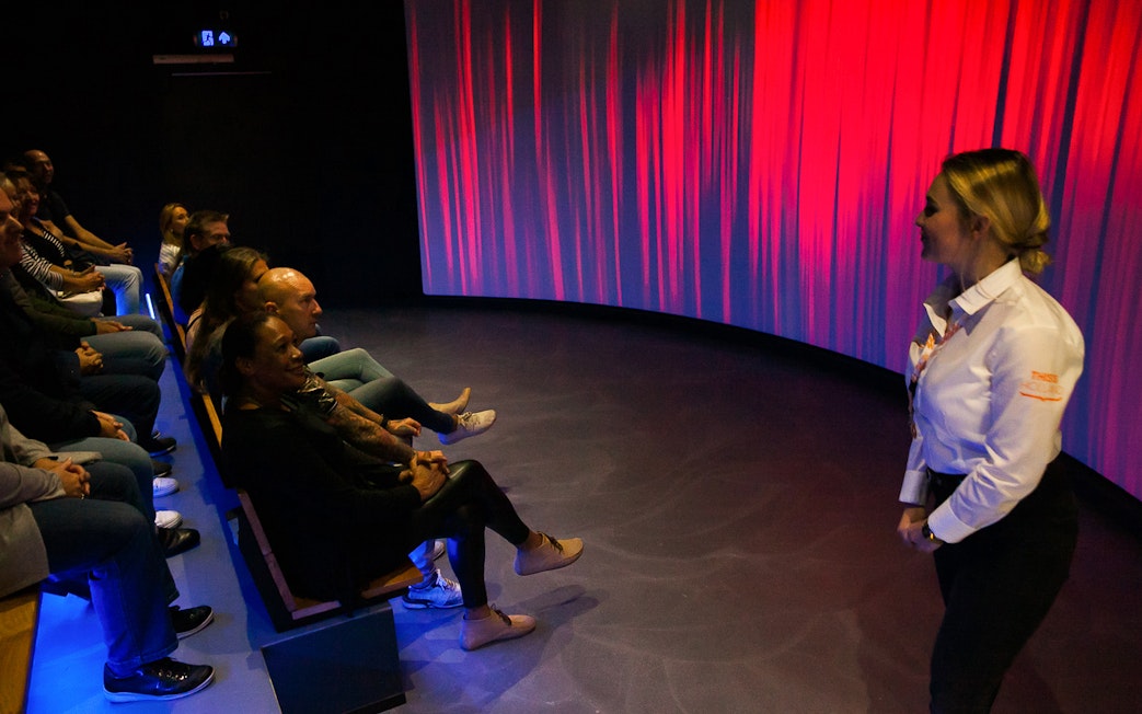 Visitors seated inside This is Holland experience.