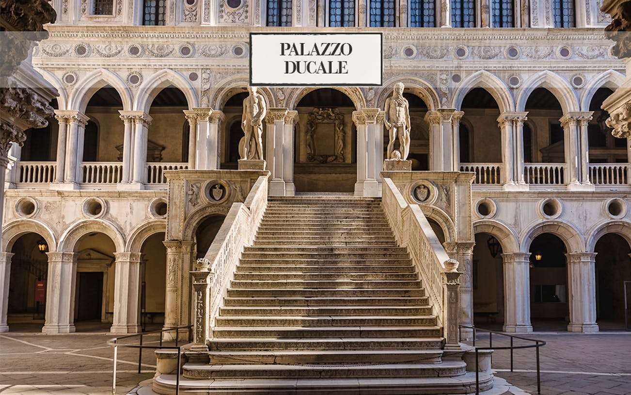 Palazzo Ducale staircase in Venice, part of the Museums Pass with Fenice Theatre Tour.