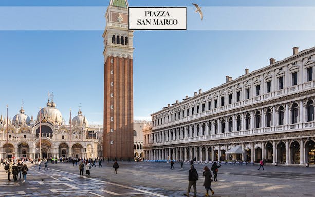 Piazza San Marco with St. Mark's Basilica and Campanile in Venice.