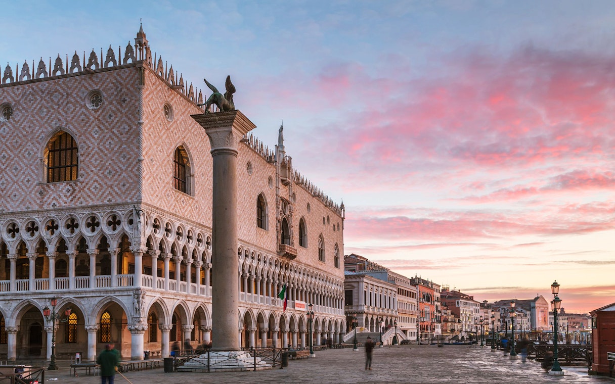 Doge's Palace in Venice at sunset, part of the Full Venice City Pass tour.