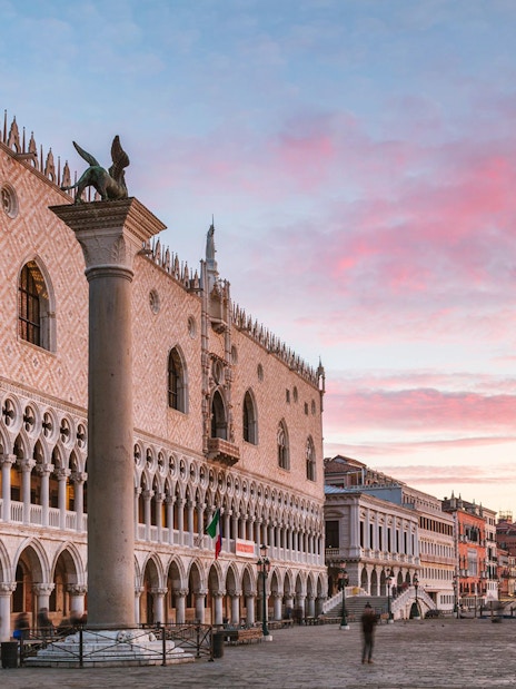Doge's Palace in Venice at sunset, part of the Full Venice City Pass tour.