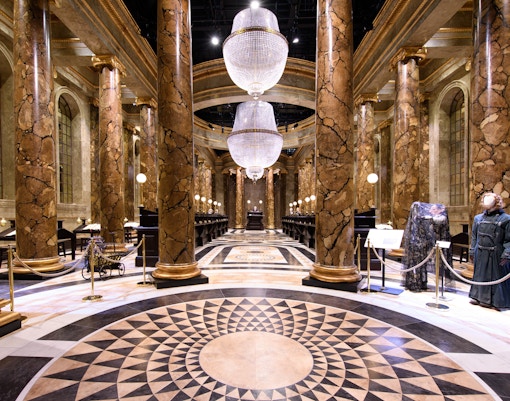 Gringotts Wizarding Bank set at Warner Bros. Studio Harry Potter Tour, London.