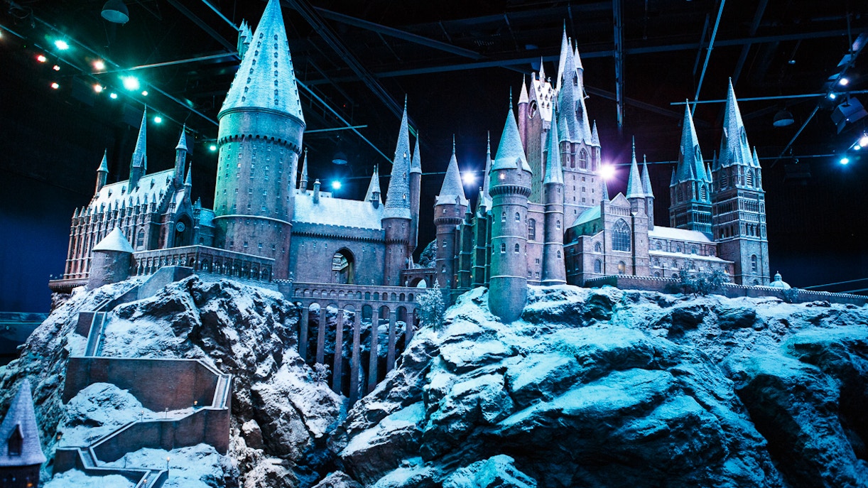 Hogwarts Castle model at Warner Bros. Studio Harry Potter Tour, London.
