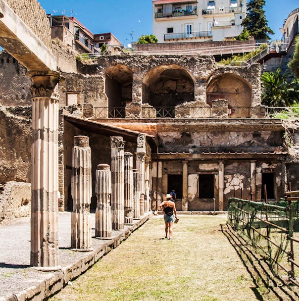 Visiting the ruins of Herculaneum in Italy