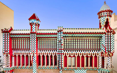 Casa Vicens facade with colorful tiles, Barcelona, Gaudi's first house.