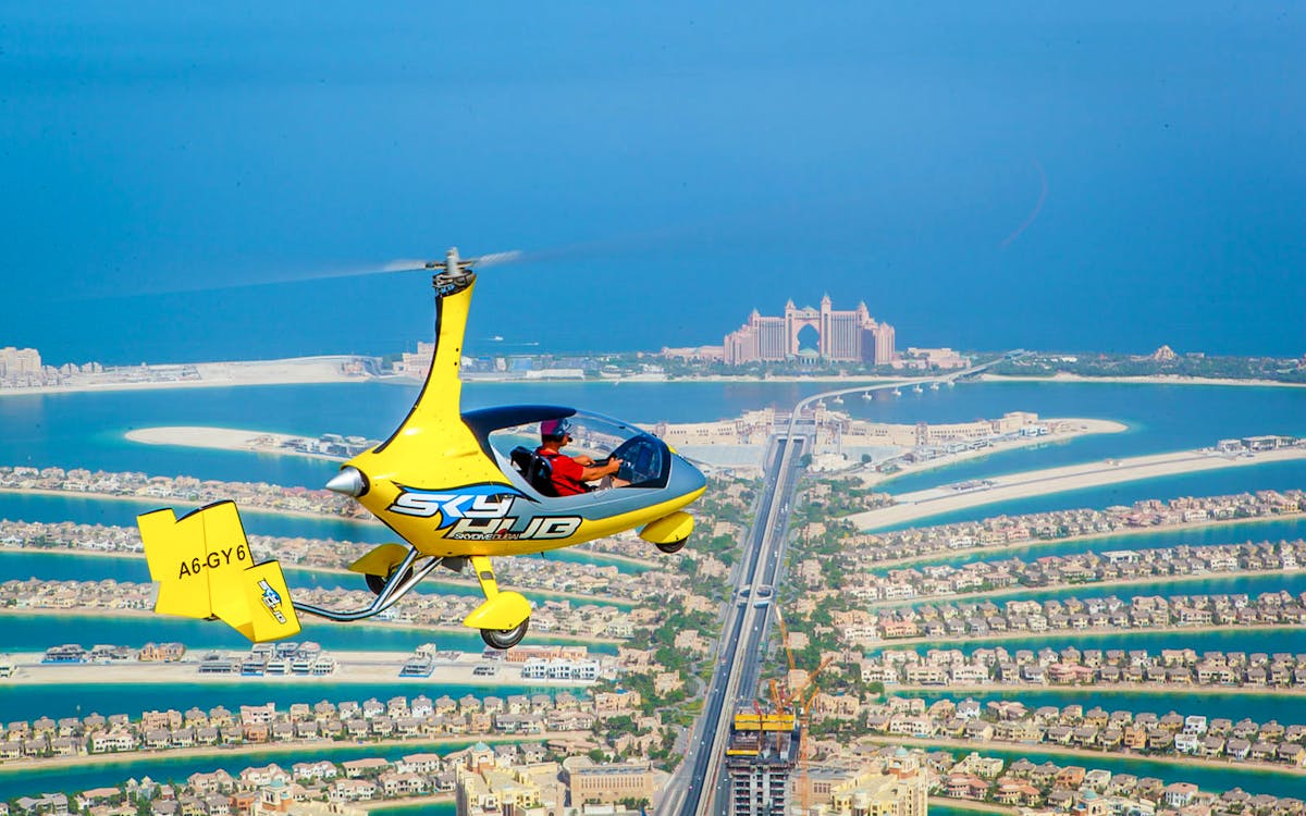 gyrocopter: private mini helicopter experience at skydive dubai palm drop zone-3 gyrocopter: private mini helicopter experience at skydive dubai palm drop zone-3