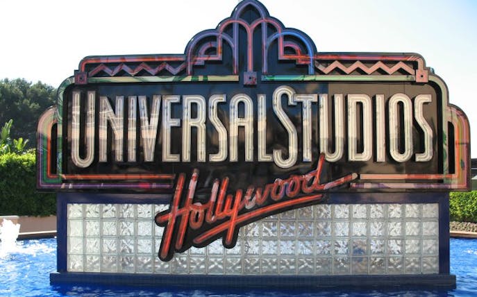 Universal Studios Hollywood entrance sign with VIP Pass experience.