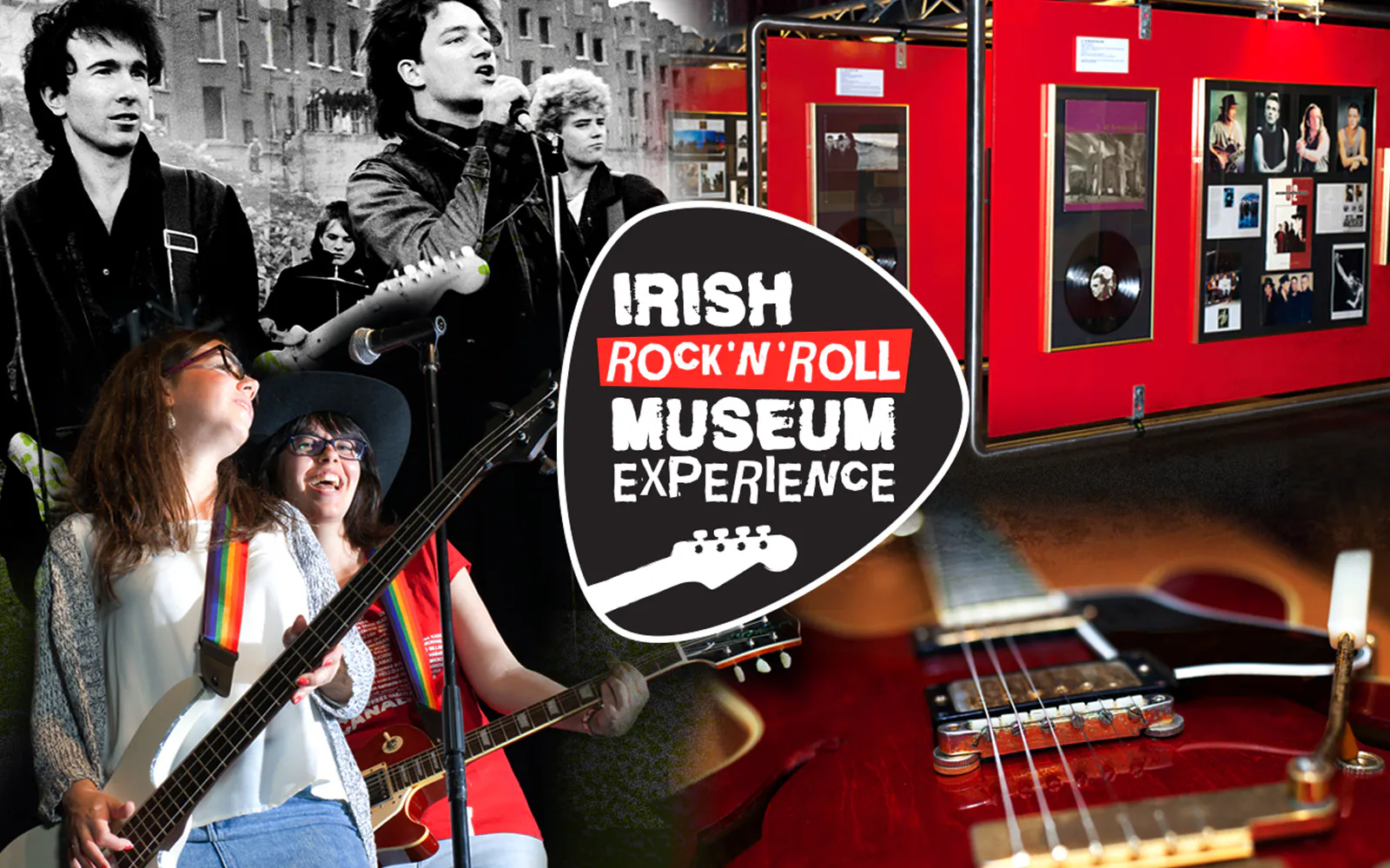 Irish Rock 'n' Roll Museum Experience with guitars and band memorabilia in Dublin.