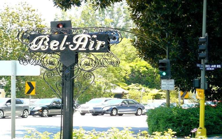 Bel-Air sign in Los Angeles, starting point for Movie Stars' Homes Tour.