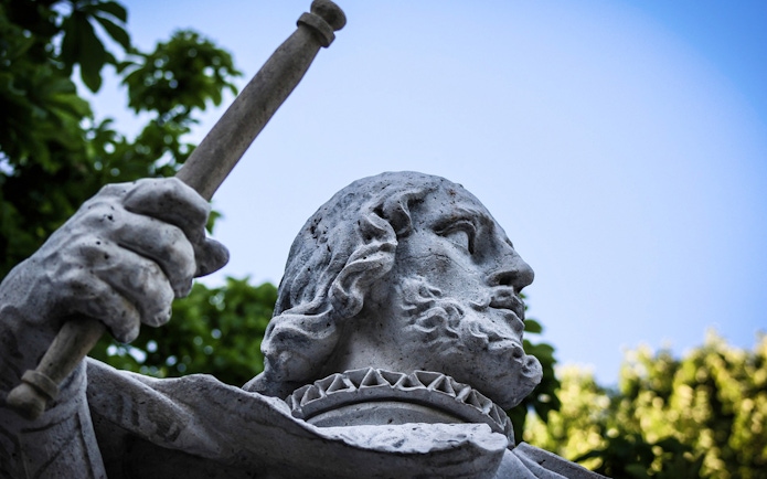 Statue in El Retiro Park, part of Madrid’s Prado Museum and El Retiro Park Guided Tour.
