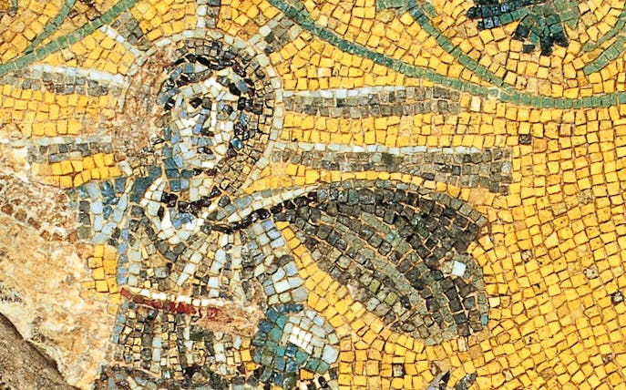 Mosaic detail from St. Peter’s Basilica, Vatican City, depicting a haloed figure.