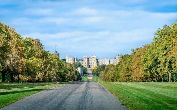 Windsor Castle view from the Long Walk, part of the guided tour from London.