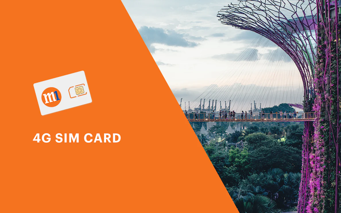 4G SIM card for Singapore with view of Gardens by the Bay.