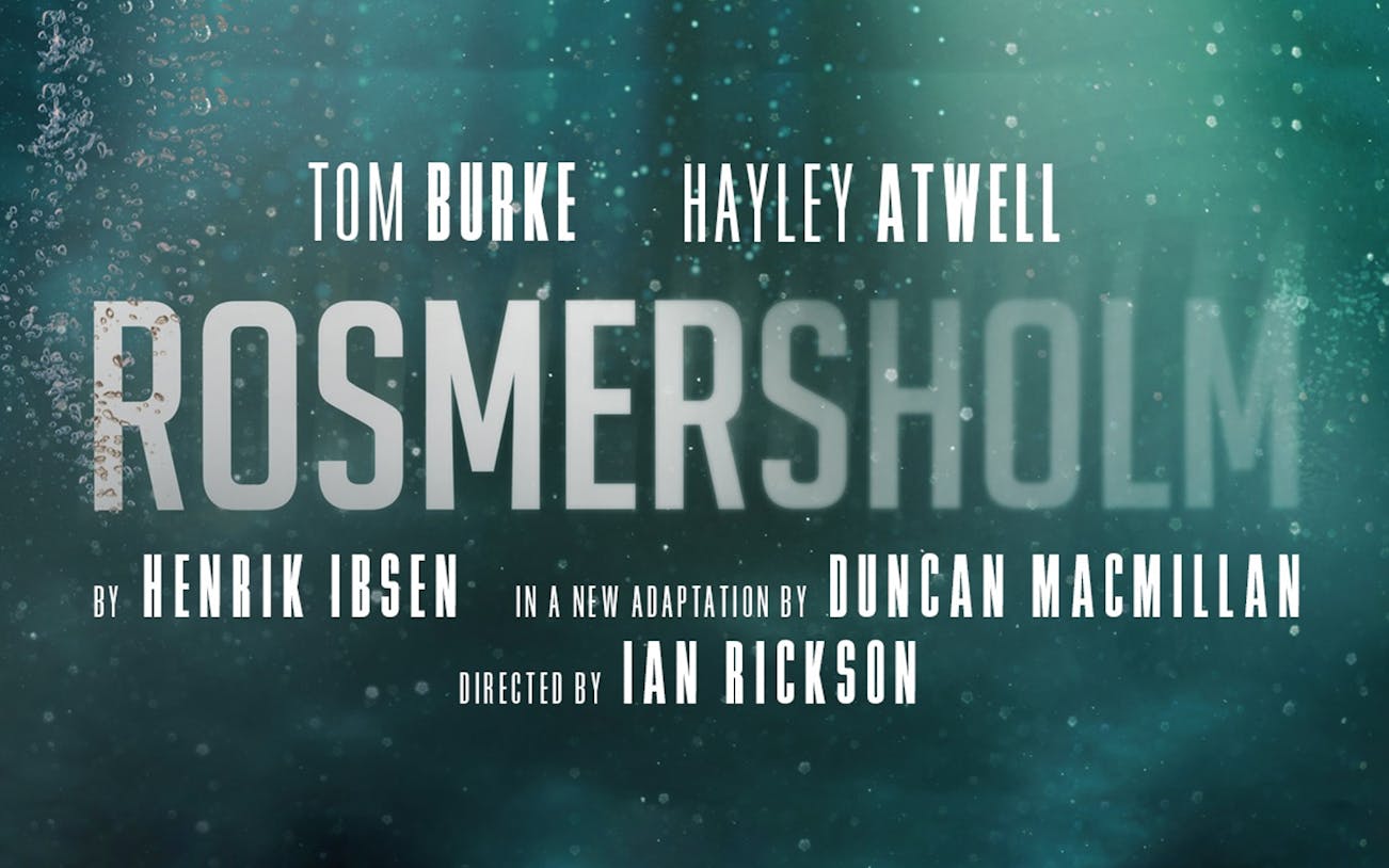 Rosmersholm play poster with names of cast and crew.