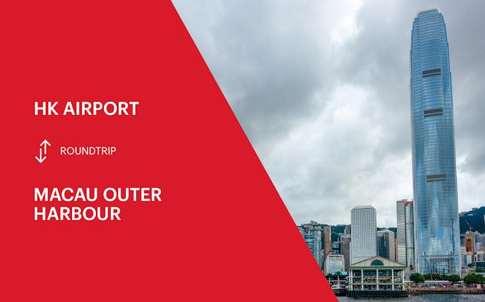 Turbojet ferry transfer between Hong Kong Airport and Macau Outer Harbour, round trip service.