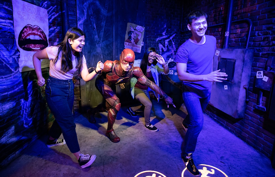 Wax figures of famous personalities at Madame Tussauds Sydney.