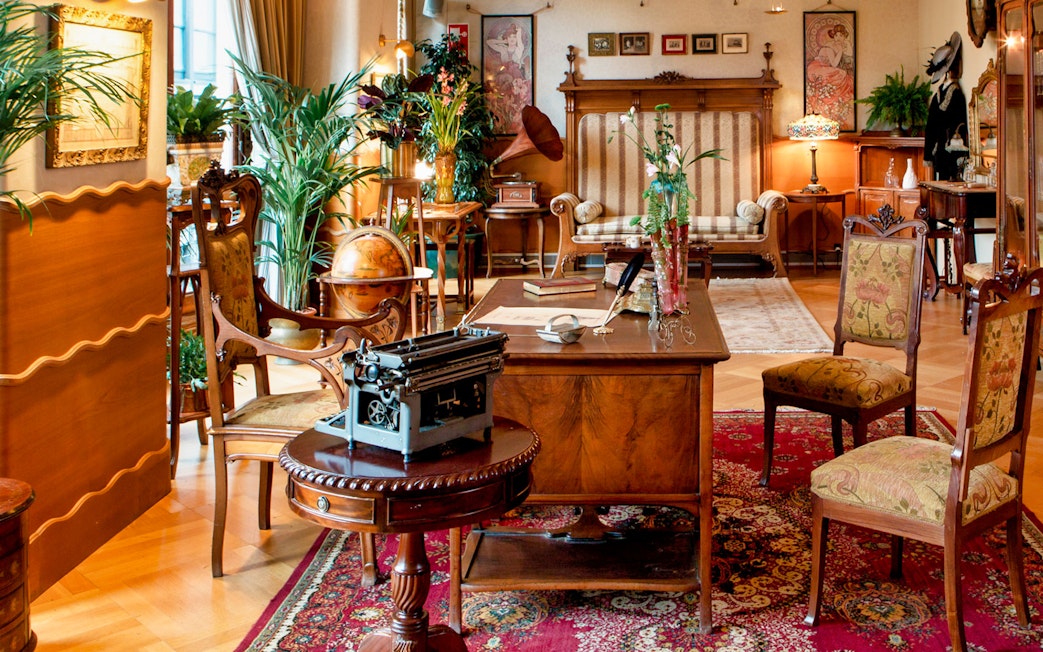 Casa Batlló interior with vintage furniture and decor, Barcelona.