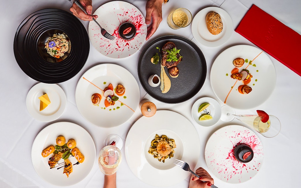 Gourmet dishes served at the Gold Penfolds Dinner & Drinks Cruise, Sydney Harbour.