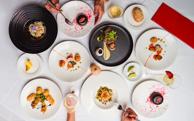 Gourmet dishes served at the Gold Penfolds Dinner & Drinks Cruise, Sydney Harbour.