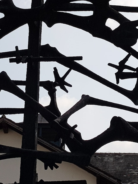 Sculpture at Dachau Concentration Camp Memorial Site, Germany.