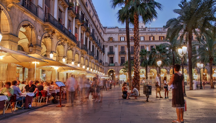 Barcelona Gothic Quarter street view with historic buildings on Headout Exclusive walking tour.