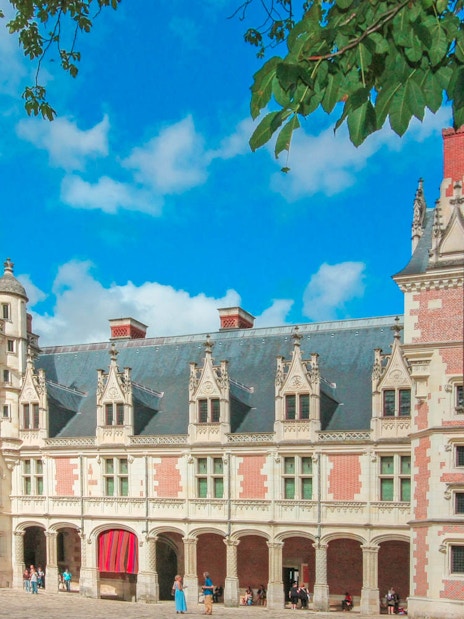 Château de Blois courtyard with Renaissance architecture, Loire Valley, France.