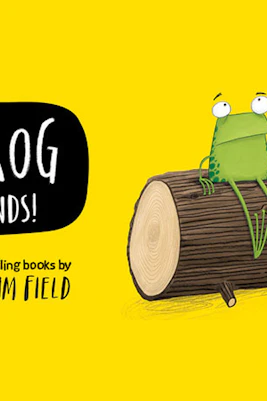 Oi Frog & Friends! stage show poster with a frog on a log.