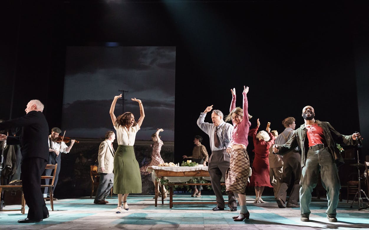 Performers dancing on stage during "Girl from the North Country" musical.