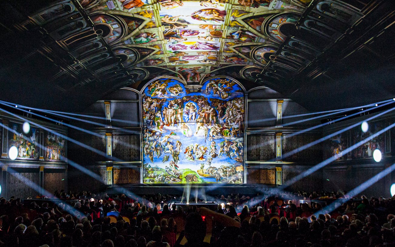 Sistine Chapel Immersive Show with The Last Judgement artwork projection.