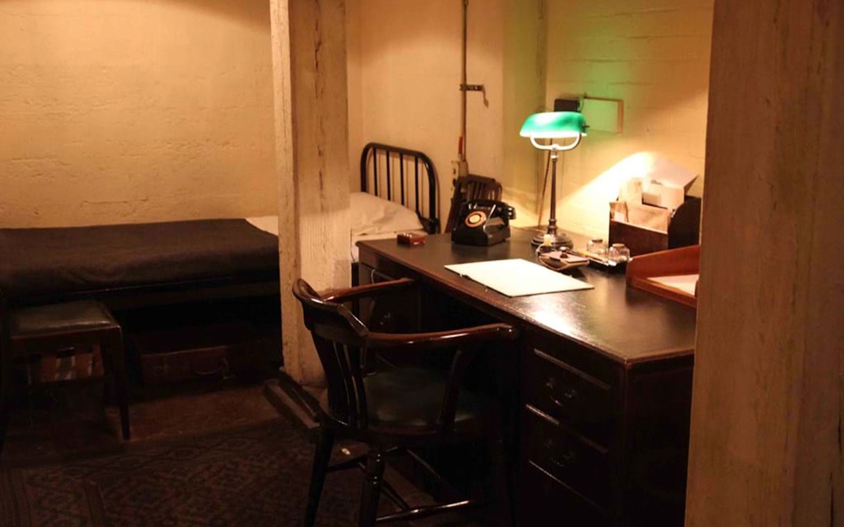 Churchill's War Rooms desk and bed in London, part of WWII Westminster Walking Tour.