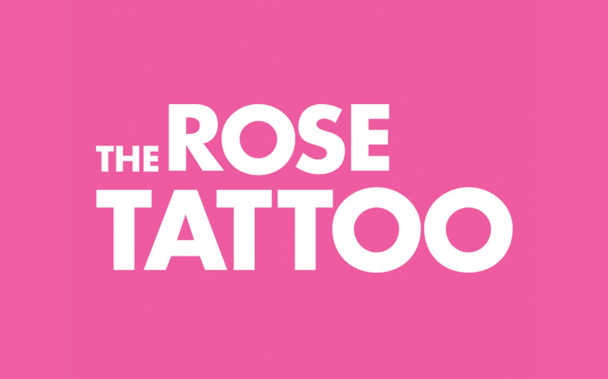 The Rose Tattoo" text on a pink background.