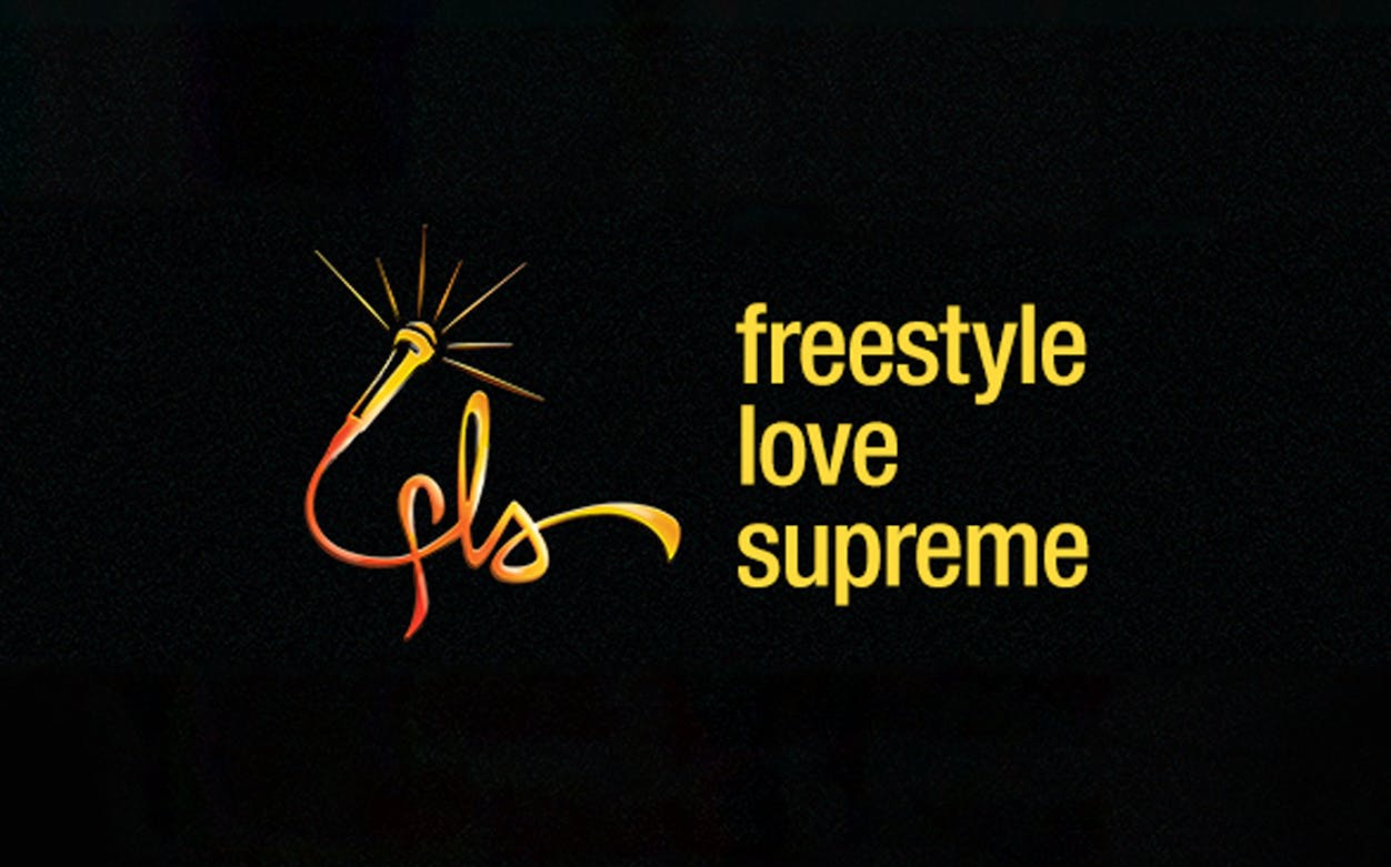 Freestyle Love Supreme logo with microphone graphic.