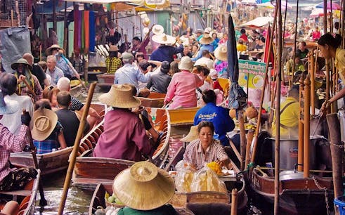 Bangkok Floating Market with Elephant Rides/Shows + Hotel Transfers