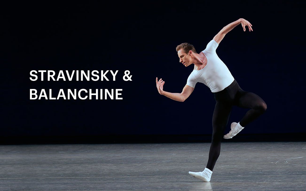 Ballet dancer performing Stravinsky & Balanchine choreography on stage.