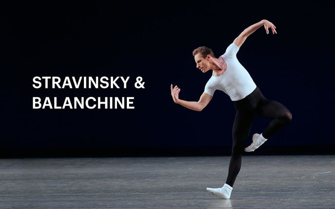 Ballet dancer performing Stravinsky & Balanchine choreography on stage.