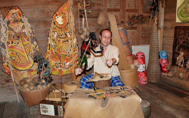Traditional Thai puppet show demonstration at Siam Niramit Bangkok.